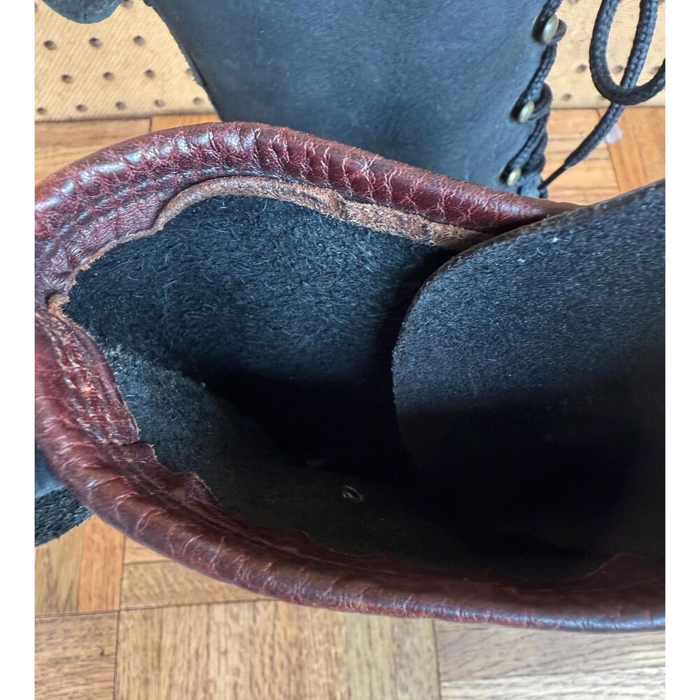 Vintage Abilene Two-Tone Leather Packer Boots | Lace-Up Western Kiltie Boots - Picture 6 of 9